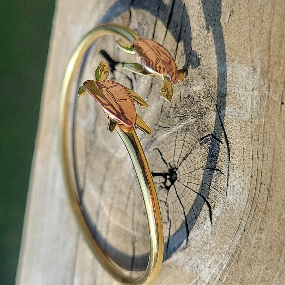 Chris Anderson Brass And Copper Turtle Cuff Bracelet - Picture 3 of 8